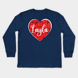 I Love Layla First Name I Heart Layla Kids Long Sleeve T-Shirt